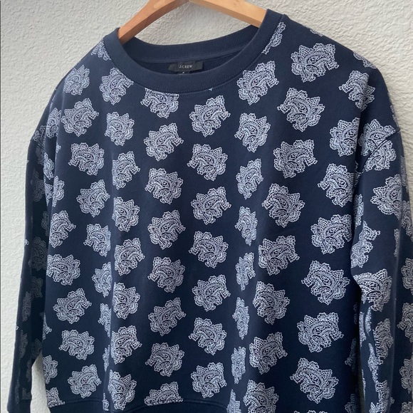 J. Crew. University terry crewneck sweatshirt in paisley bunch. Small. NWT. - Picture 1 of 5